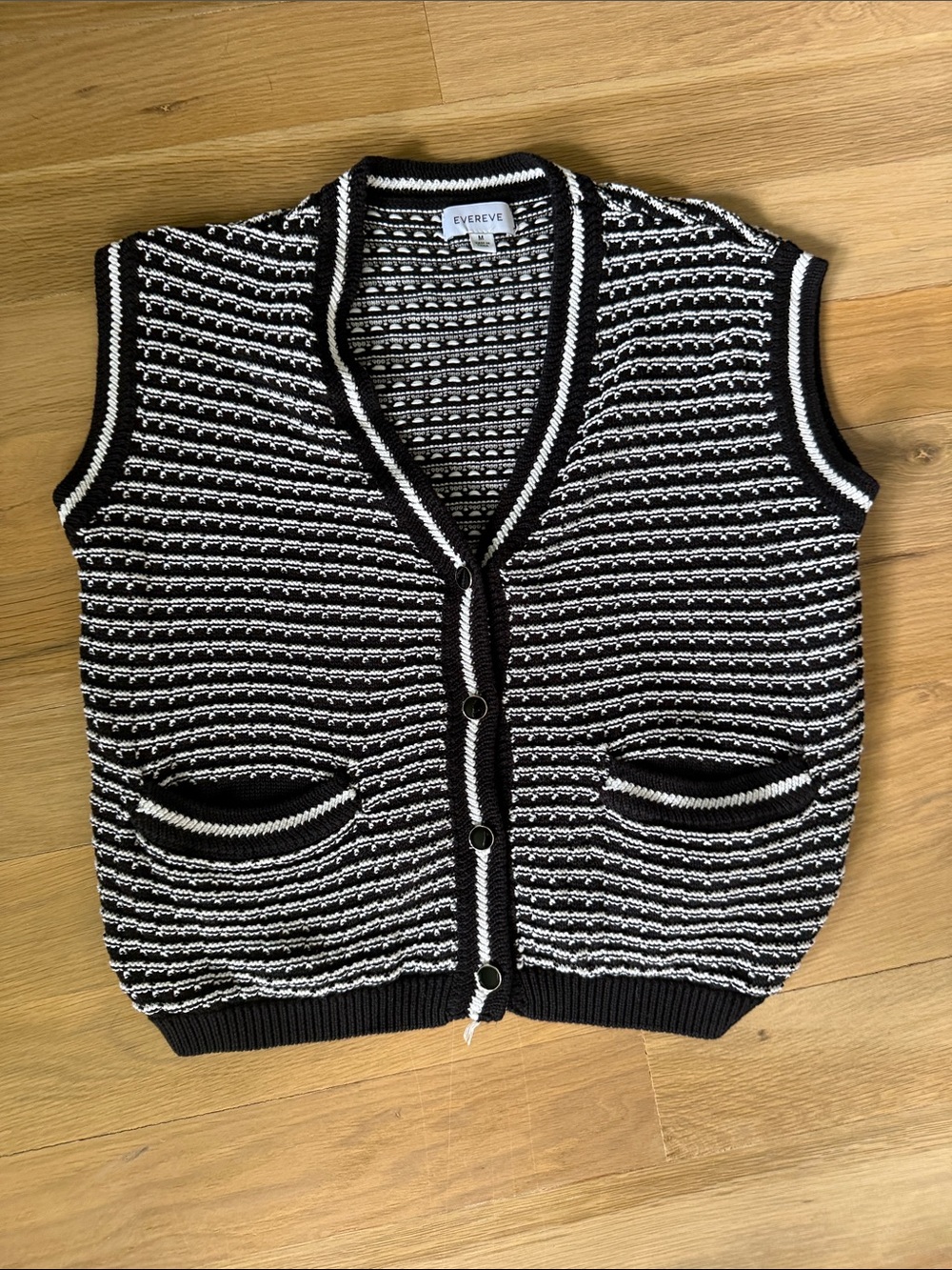 Evereve Black and White Sweater Vest